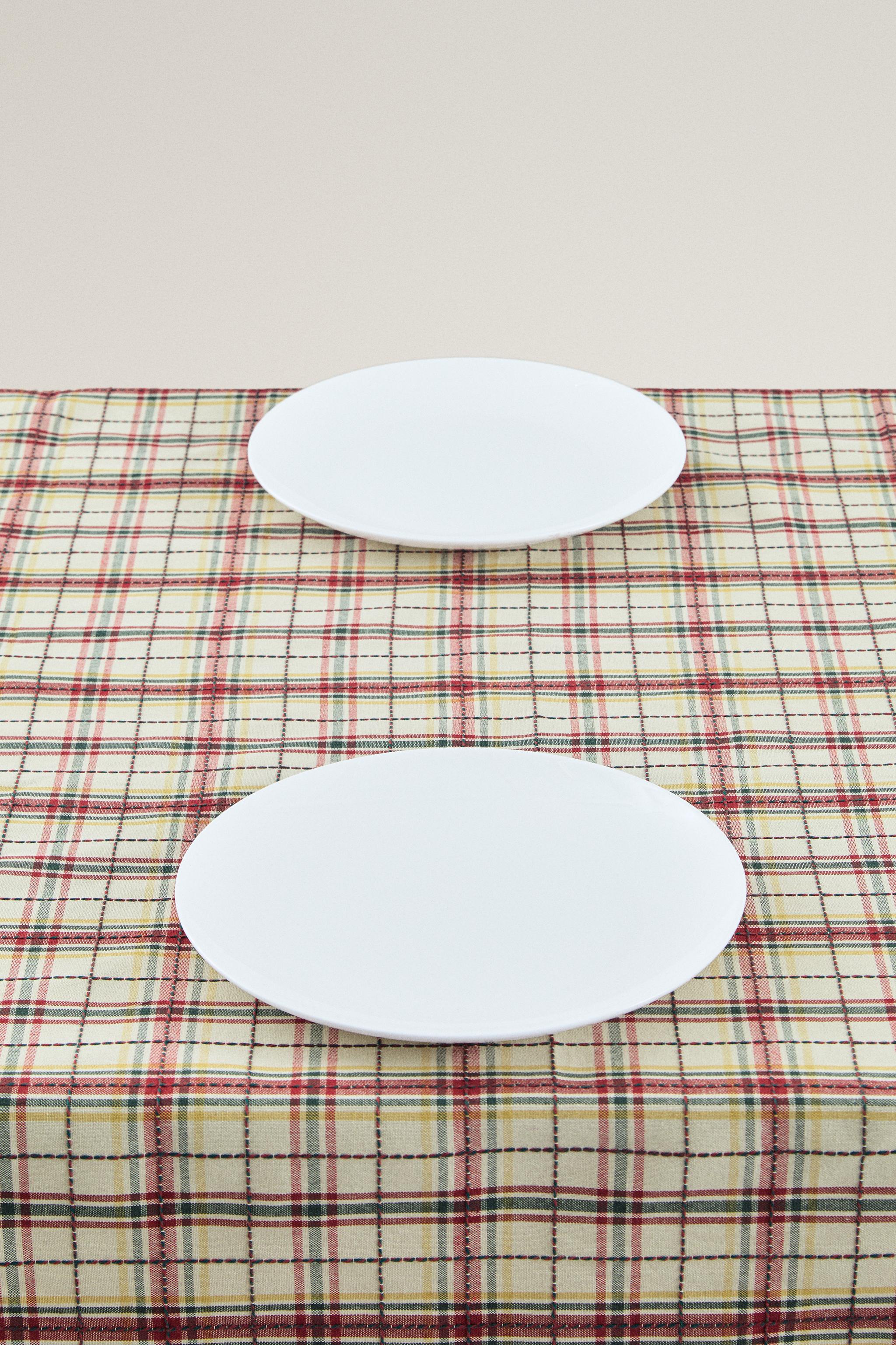 CHRISTMAS CHECK COTTON TABLECLOTH