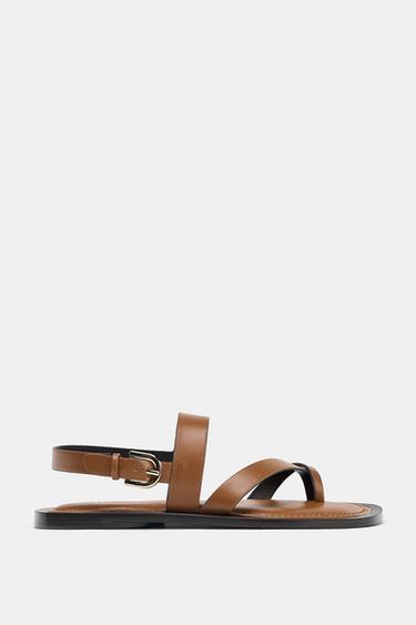 TOE-POST STRAPPY SANDALS - Brown by Zara