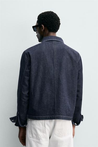 DENIM OVERSHIRT WITH ZIP - Indigo by Zara - Image 2