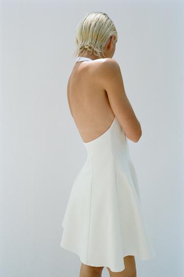 Vestido Zara Short Knit Mujer Blancas Mujer Vestido Corto De Punto