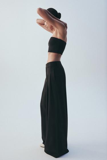 PANTALÓN PINZAS - Negro de Zara