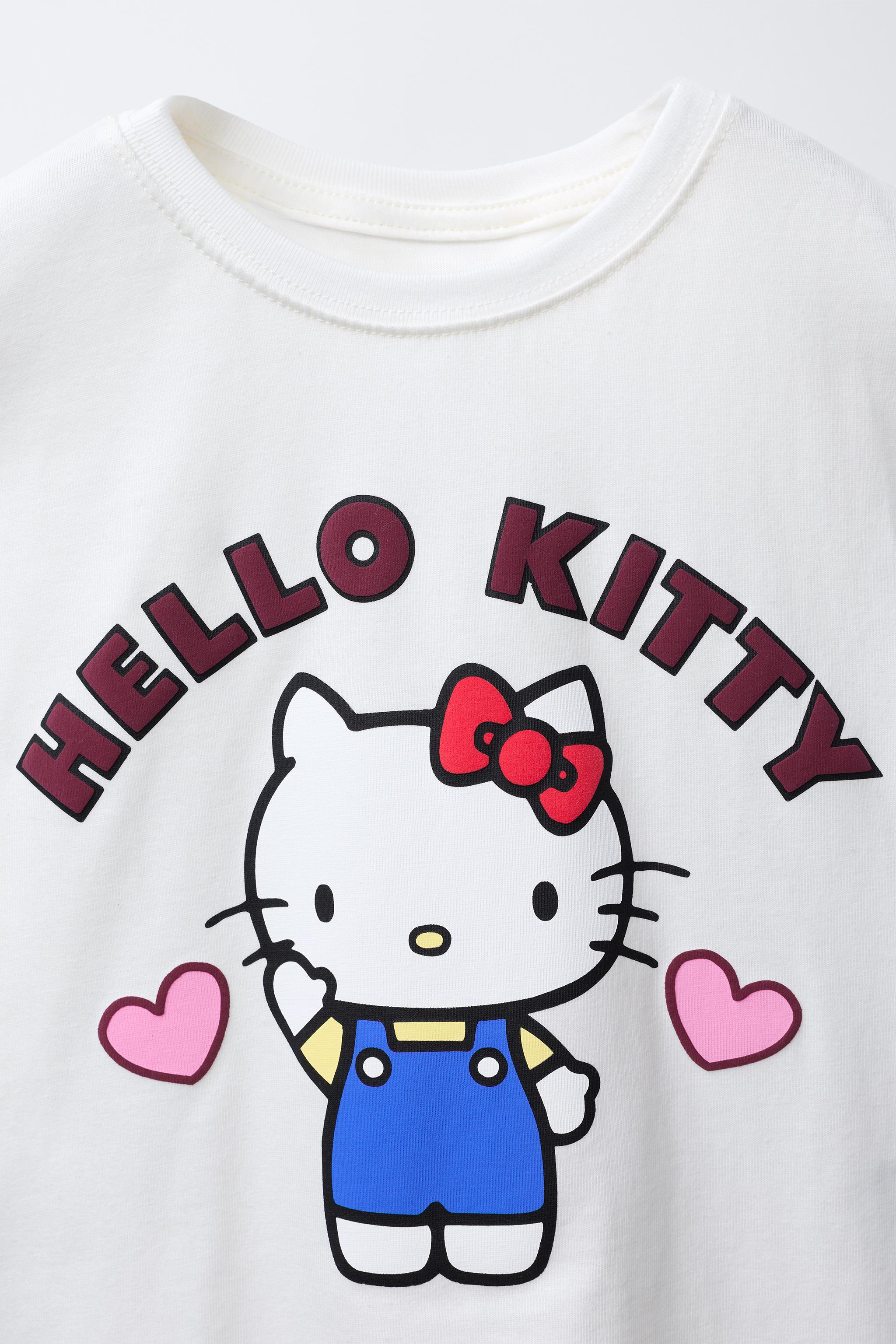⭐︎Hello★ HELLO KITTY © SANRIO HEART PRINT T-SHIRT - Anthracite grey