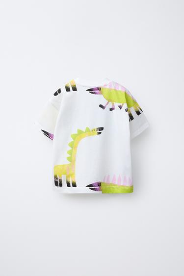 DINOSAUR PRINT T-SHIRT - White by Zara - Image 1