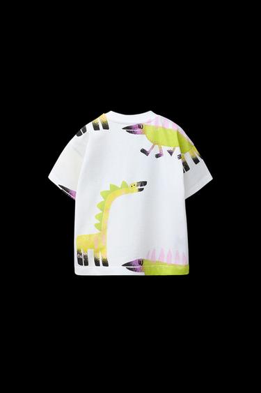 CAMISETA ESTAMPADA DINOSAURIOS - Blanco de Zara