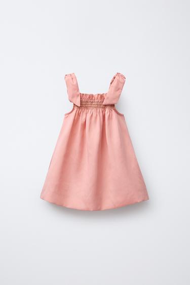 SATIN DRESS WITH BOWS - Salmon by Zara - Image 1