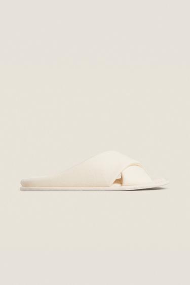 ÅBNE MULE-SLIPPERS - lys beig fra Zara - Billede 0