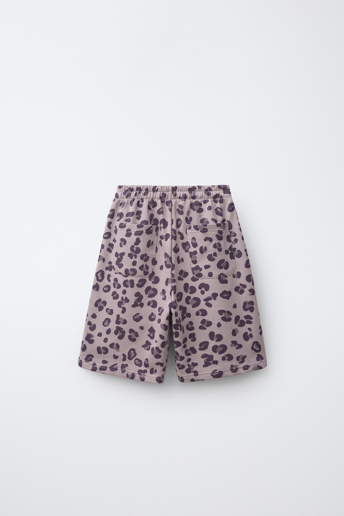 Детские шорты Zara Animal Print Plush, цвет: Фиолетовый — фото 3