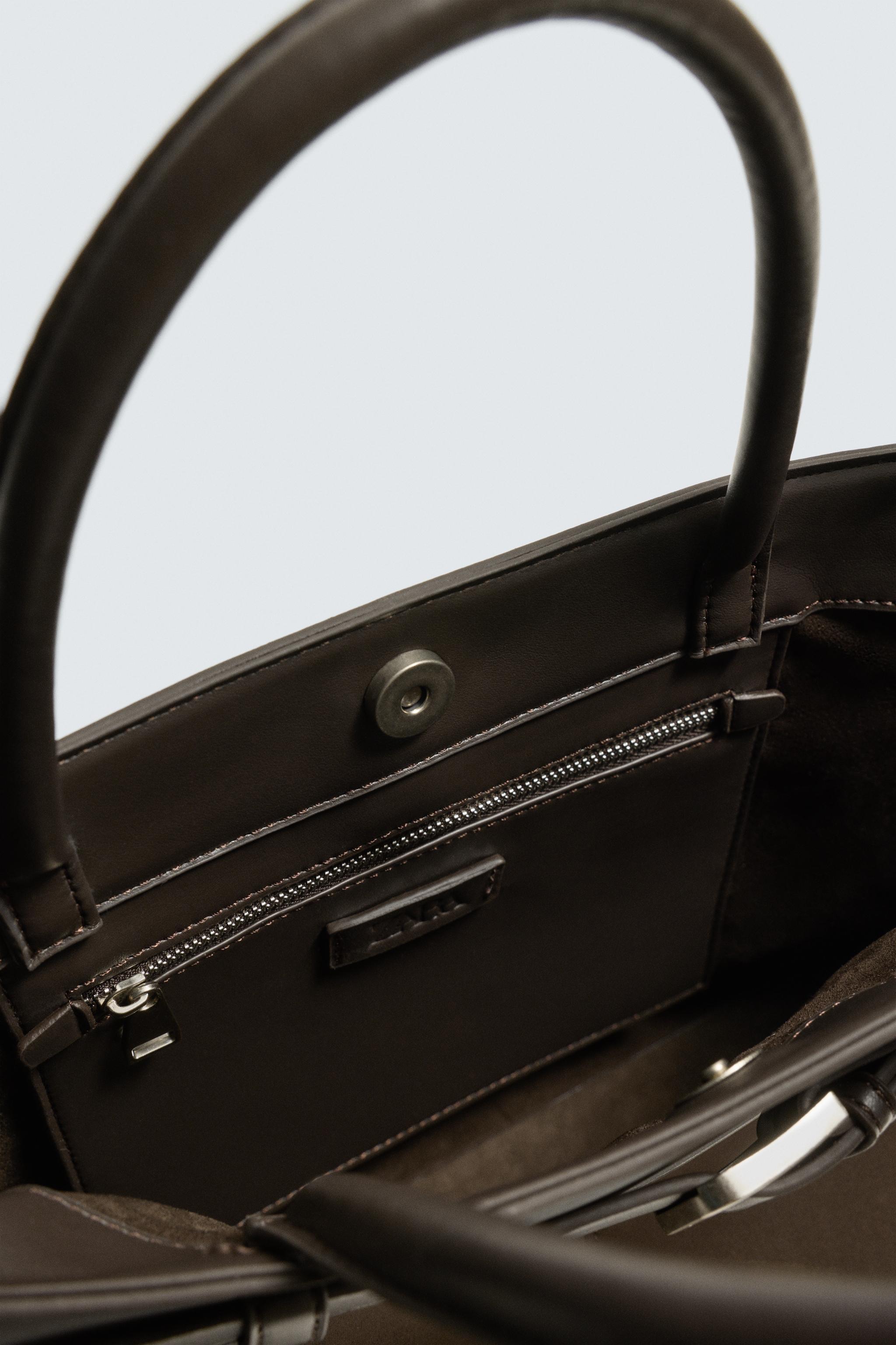 CONTRAST BELT DETAIL HANDBAG - Brown | ZARA Australia