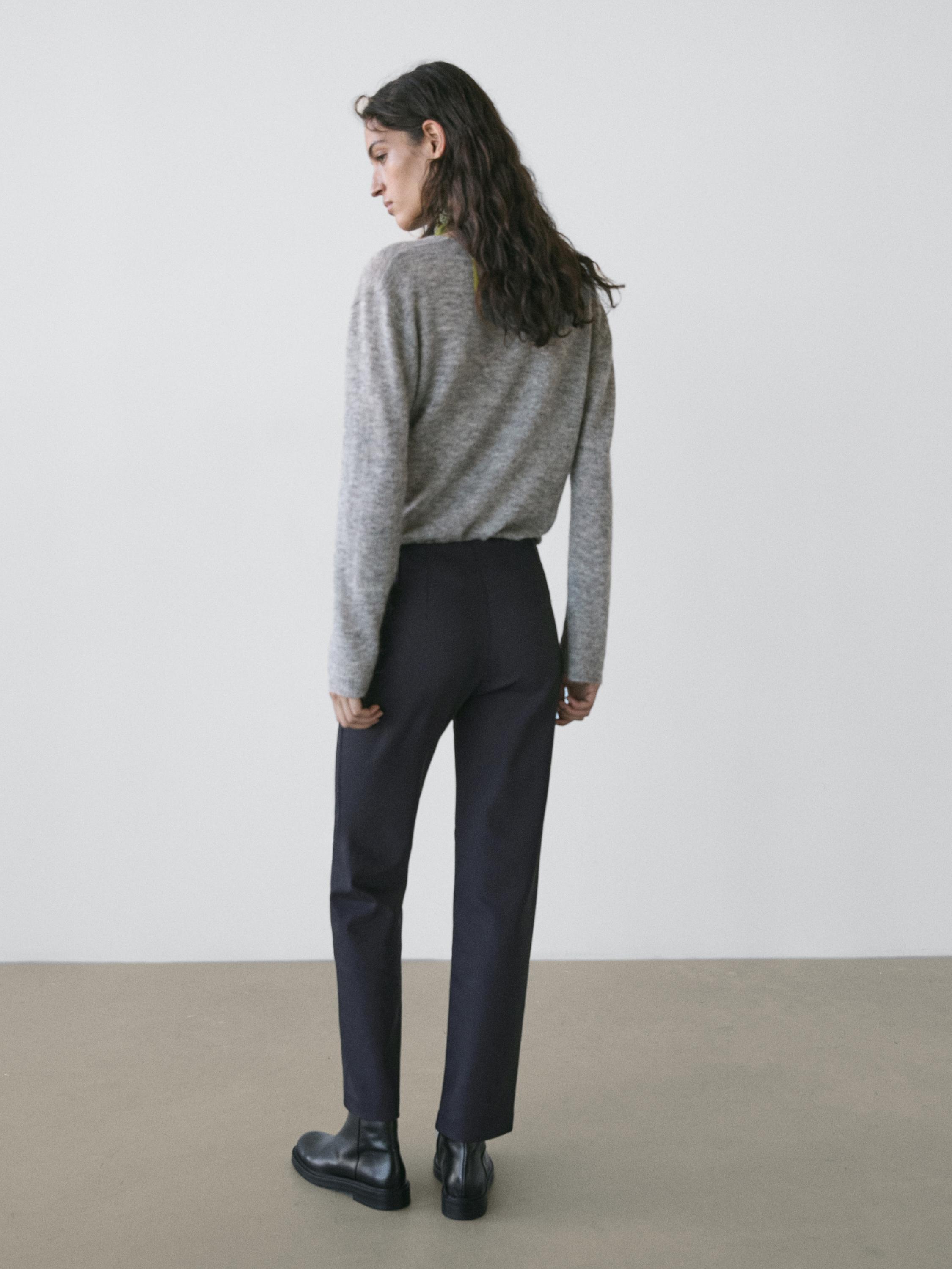 Technical cotton blend trousers