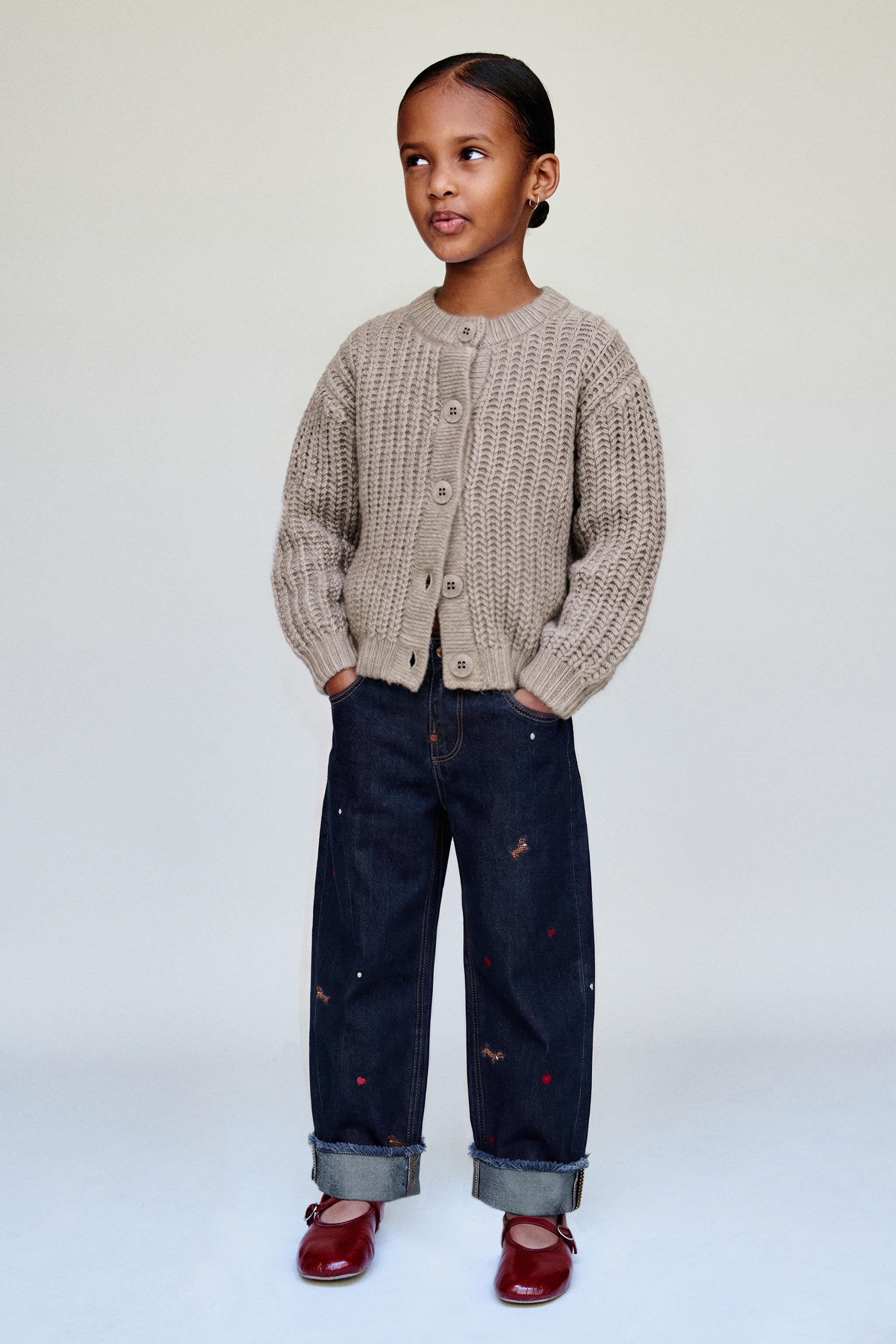 EMBROIDERED DOG CULOTTE JEANS