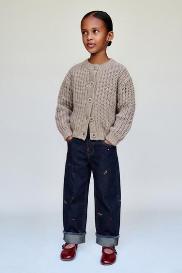 JEANS კიულოტი ნაქარგი ძაღლი - Zara-ს Blue