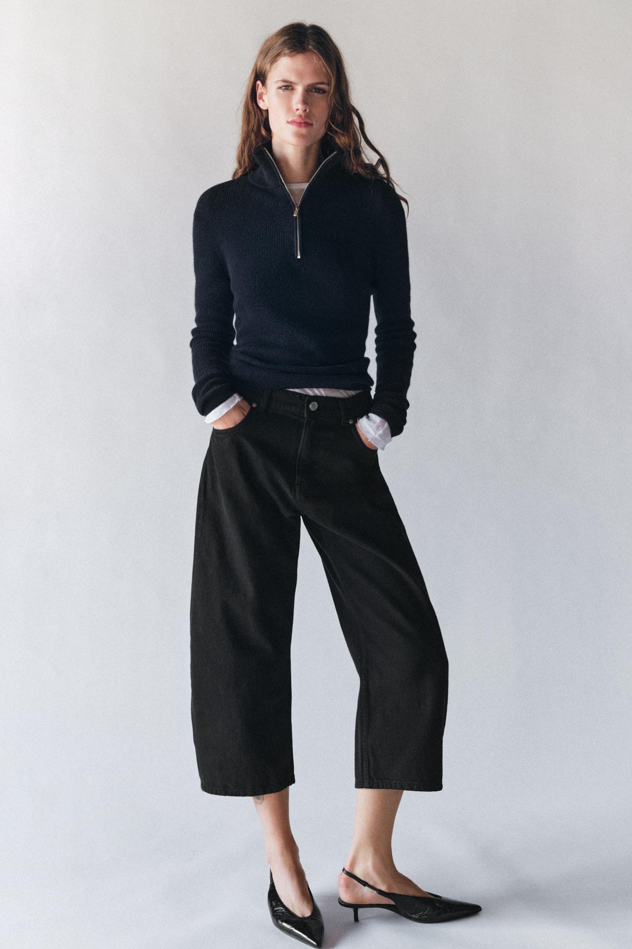 ZW COLLECTION MID-RISE CAPRI BALLOON JEANS