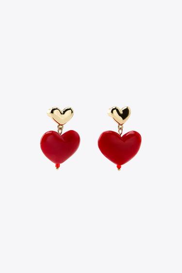 MIXED HEART EARRINGS - Golden by Zara - Image 4