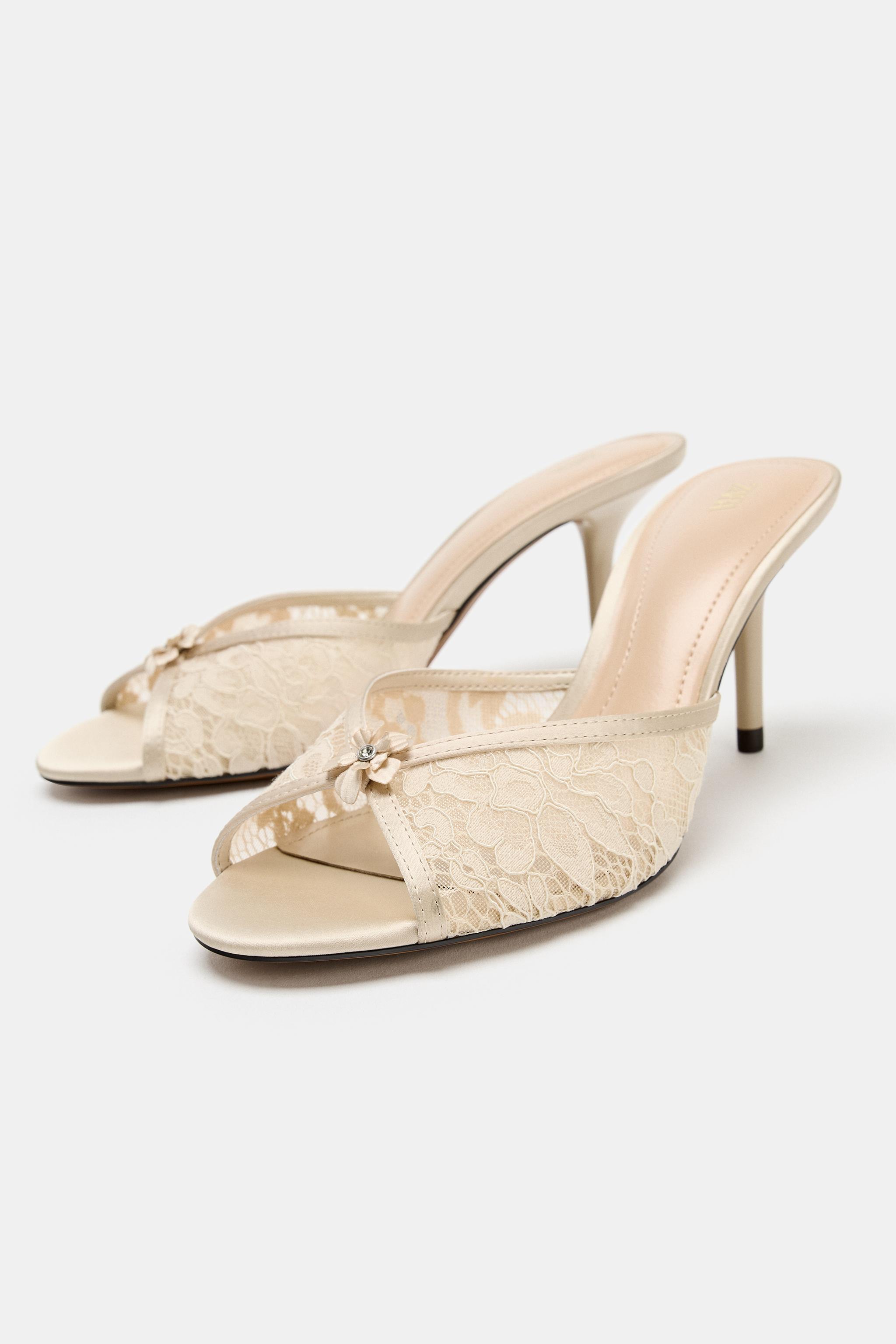 EMBROIDERED MULE HEELS — 