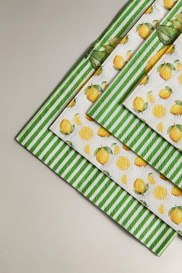 PACK OF LEMON PAPER NAPKINS (PACK OF 30) - Yellow by Zara - Image 3