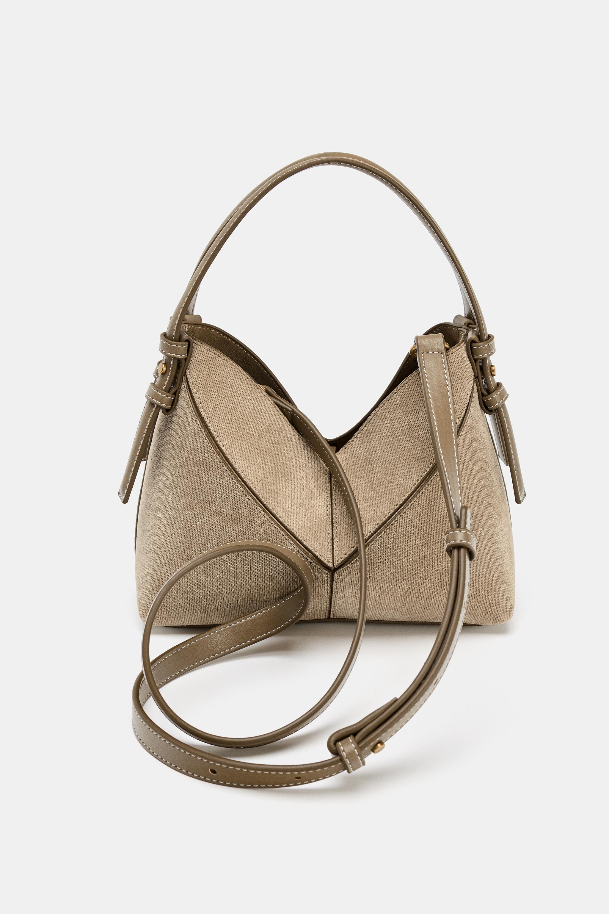 TOPSTITCH MINI SHOPPER - SAND/BROWN | ZARA United States