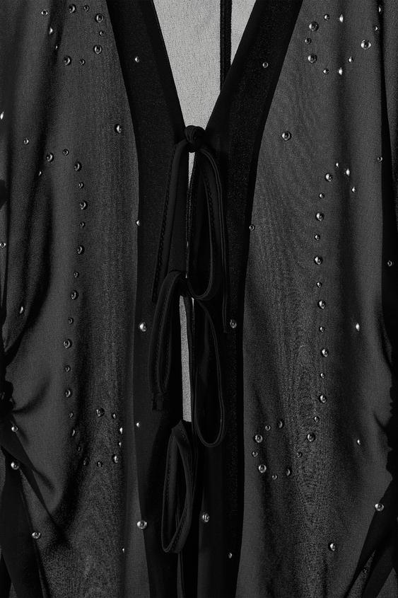セミシースルー スタッズシャツ - ブラック | ZARA Japan / 日本