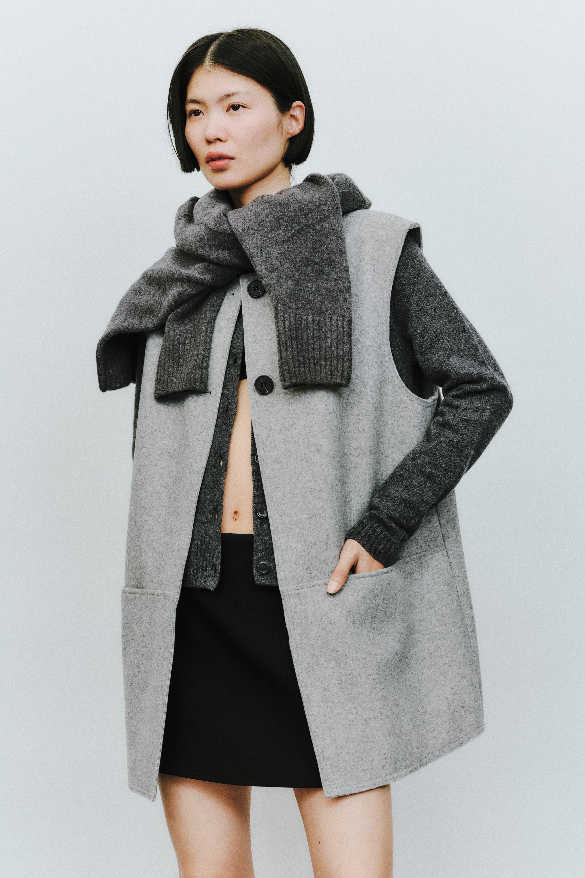 ロングソフトベスト - グレー | ZARA Japan / 日本