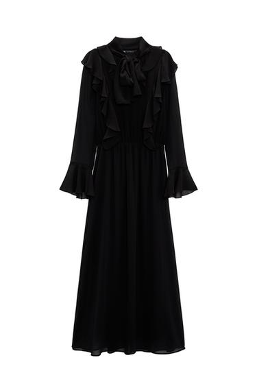 FRILLED MIDI DRESS