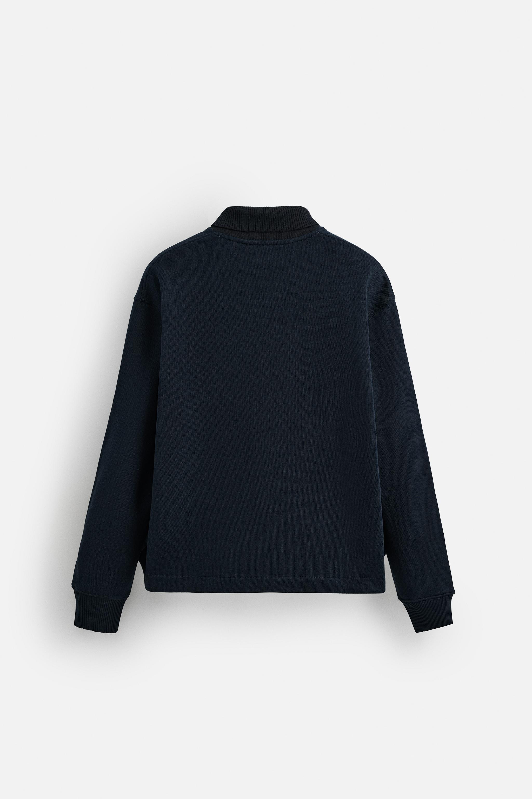 CONTRAST DRAWSTRING SWEATSHIRT - Navy blue | ZARA Australia