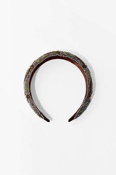 DIADEMA ACOLCHADA ABALORIOS - Multicolor de Zara