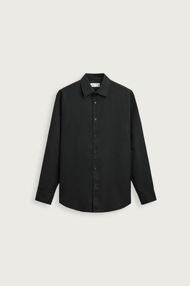 Zara EASY CARE TEXTURED SHIRT - Black