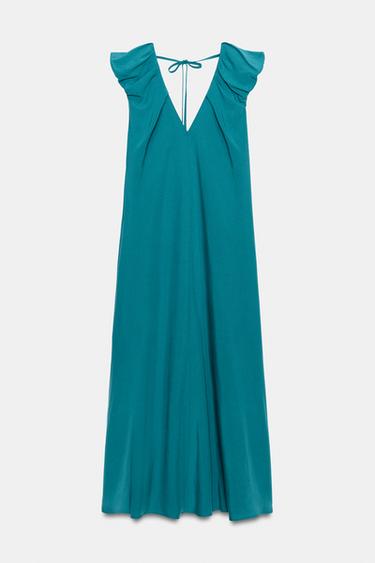 LONG DRESS WITH DEFINED SHOULDERS - Turquoise by Zara - Image 6