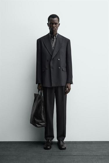 DOUBLE-BREASTED SUIT BLAZER - Navy blue by Zara