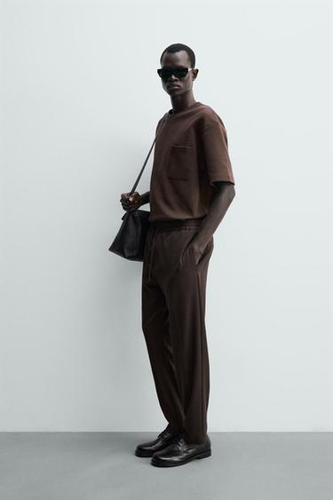 PANTALON JOGGER À TAILLE CONFORTABLE - Chocolat de Zara - Image 3