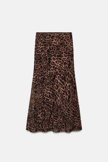 JUPE EN TULLE À IMPRIMÉ ANIMALIER - Léopard / Marron clair de Zara - Image 5