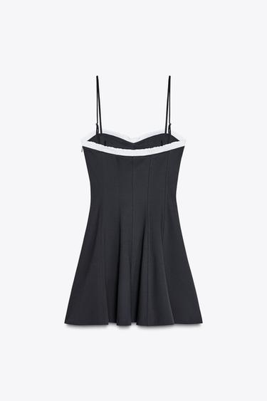 STRAPPY RUFFLED DRESS WITH BOW - Dark navy by Zara - Image 6