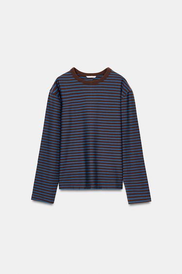 Zara 條紋長袖 T 恤 - 條紋