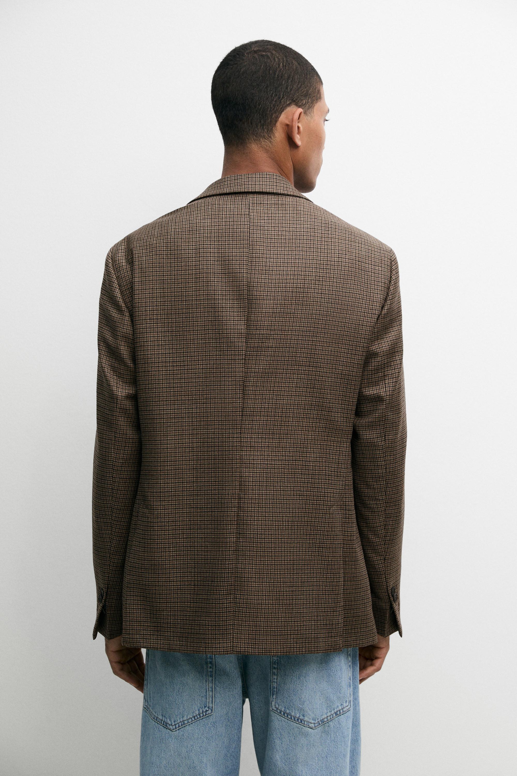 100% wool houndstooth blazer