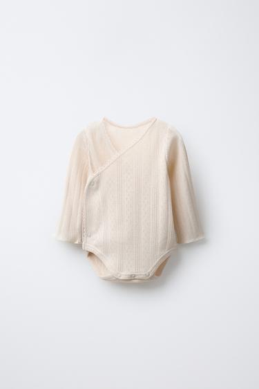 POINTELLE BODYSUIT - Vanilla by Zara