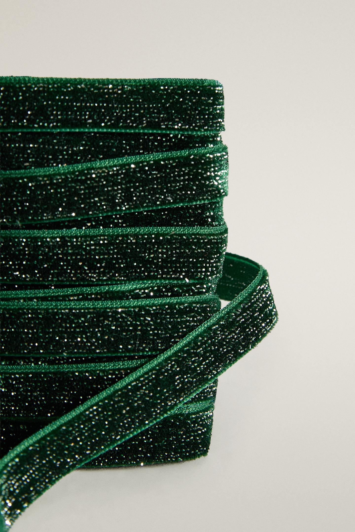 Zara Shiny Christmas Ribbon, цвет: Зелёный — фото 2