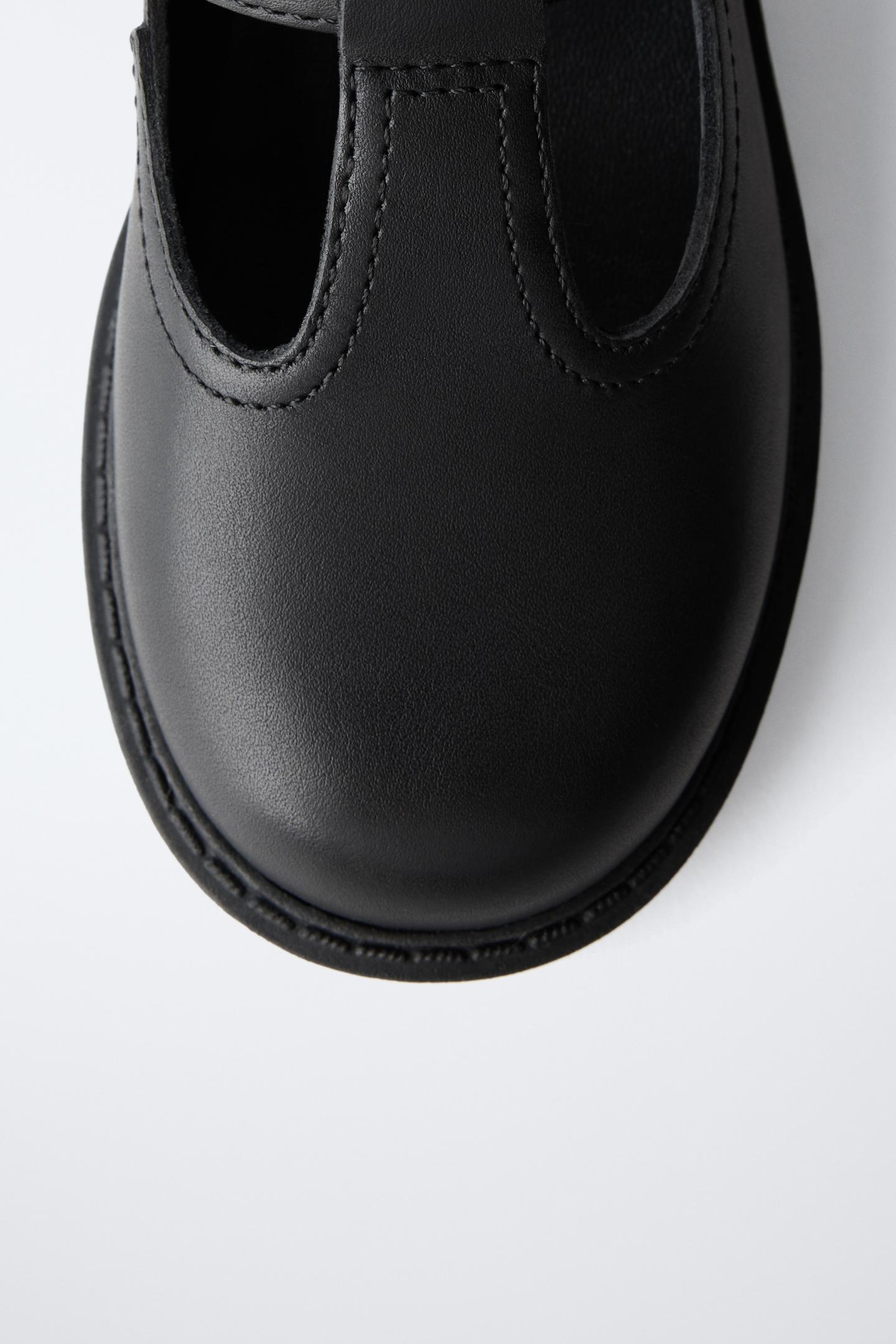 Обувь Zara Leather School Shoes для детей, цвет: Чёрный — фото 7