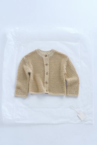 Zara ZARA TIMELESS - COTTON LINEN CARDIGAN - Light khaki - Image 0