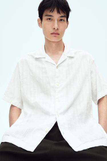 STRIPED JACQUARD SHIRT - Ecru by Zara