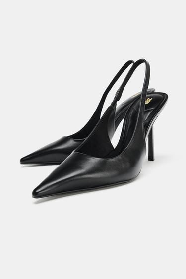CHAUSSURES OUVERTES À L'ARRIÈRE À TALONS - Noir de Zara - Image 2