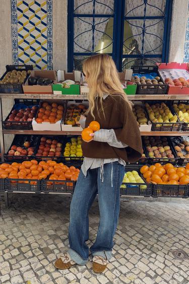 KNIT WIDE SLEEVE JUMPER - Brown by Zara