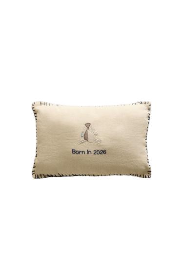 LINEN RABBIT BABY CUSHION - Multicoloured by Zara