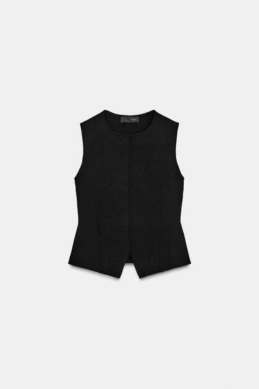 KNIT PEPLUM TOP - Black by Zara - Image 6