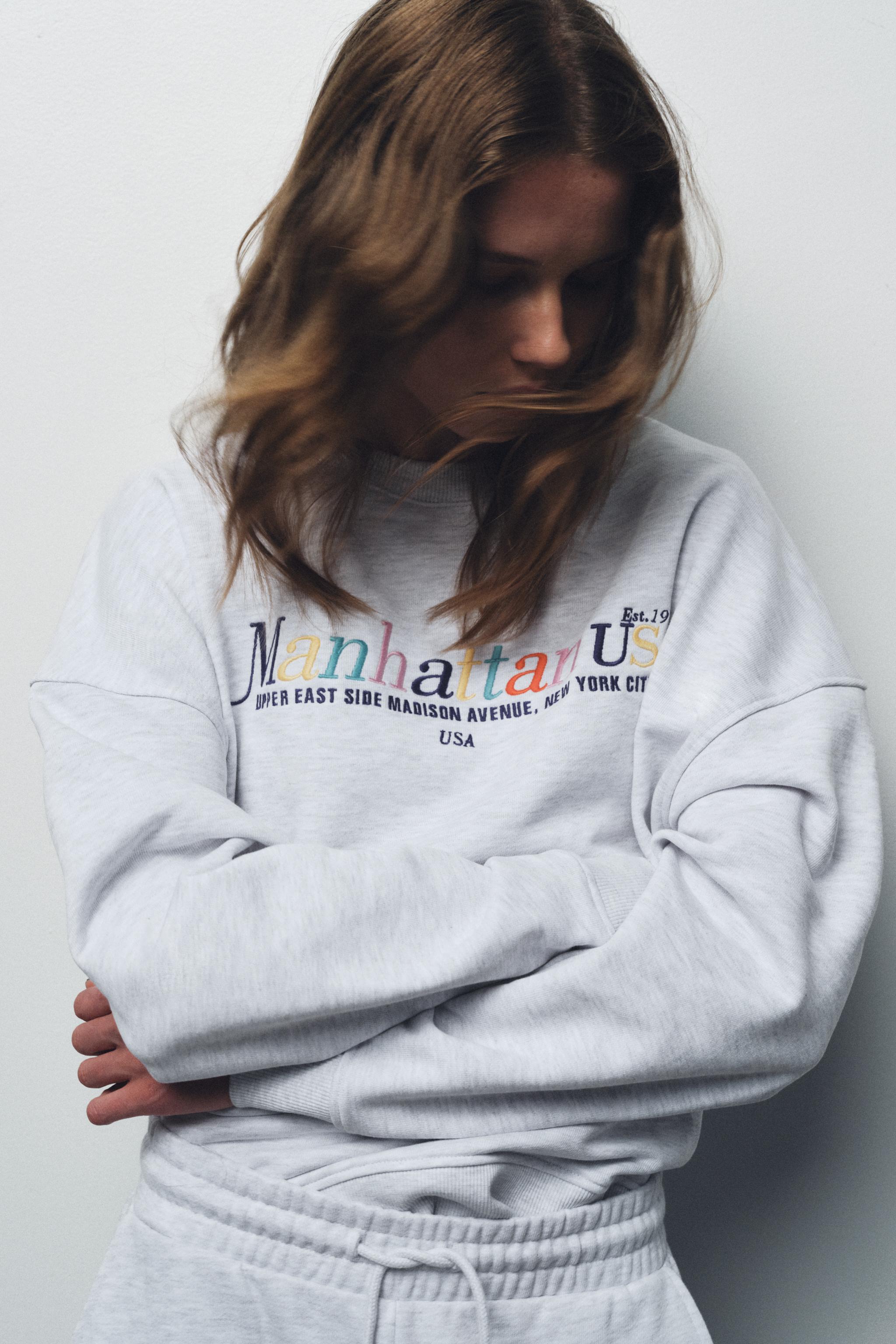 VARSITY SWEATSHIRT - Gray marl | ZARA United States