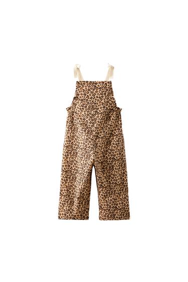 ANIMAL PRINT DUNGAREES WITH BOWS