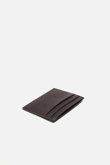 LEATHER CARD HOLDER - Brown by Zara - Image 1