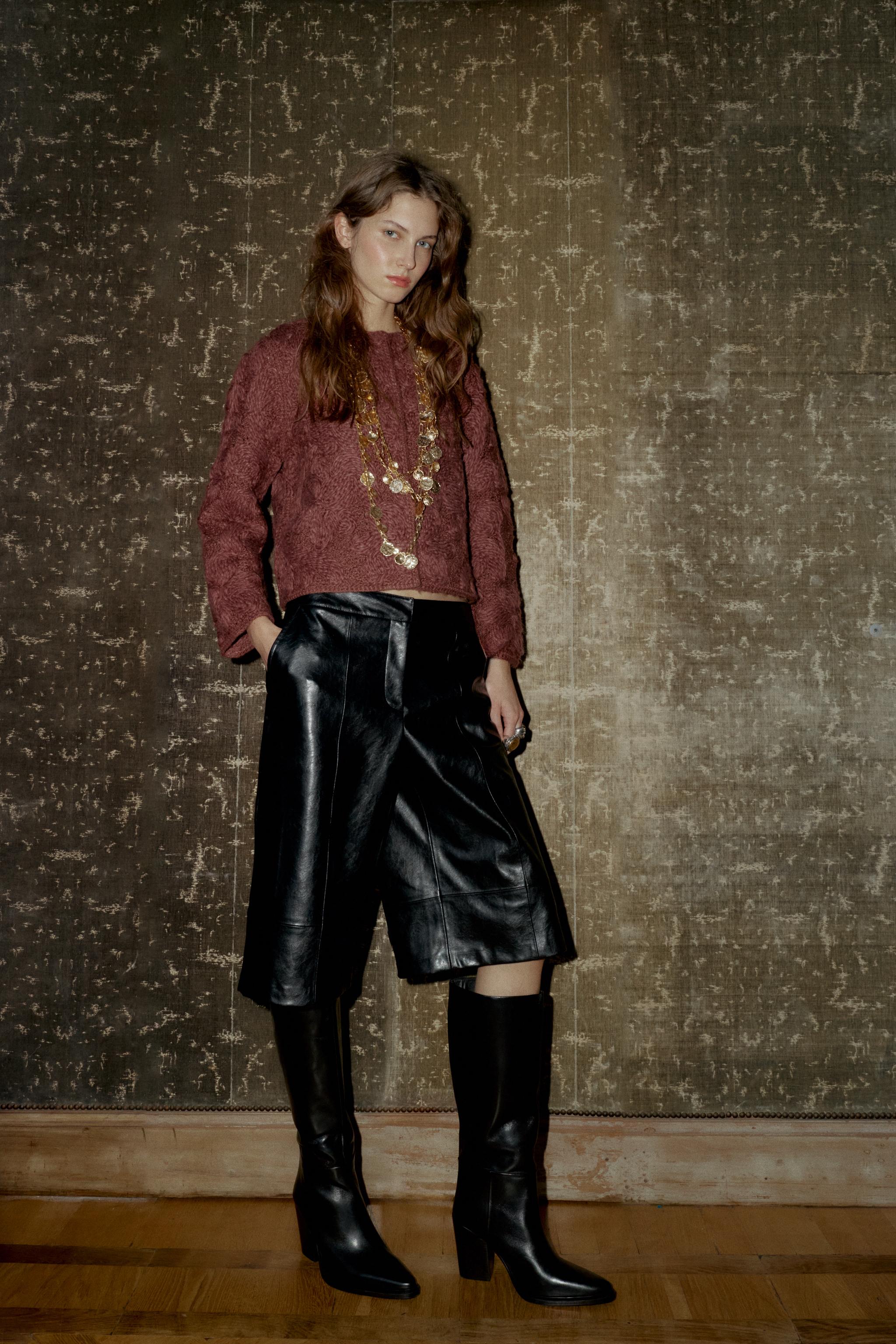 LONG FAUX LEATHER BERMUDA SHORTS - Black | ZARA South Africa