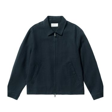 CAZADORA REGULAR FIT 100% LINO - Marino oscuro de Zara