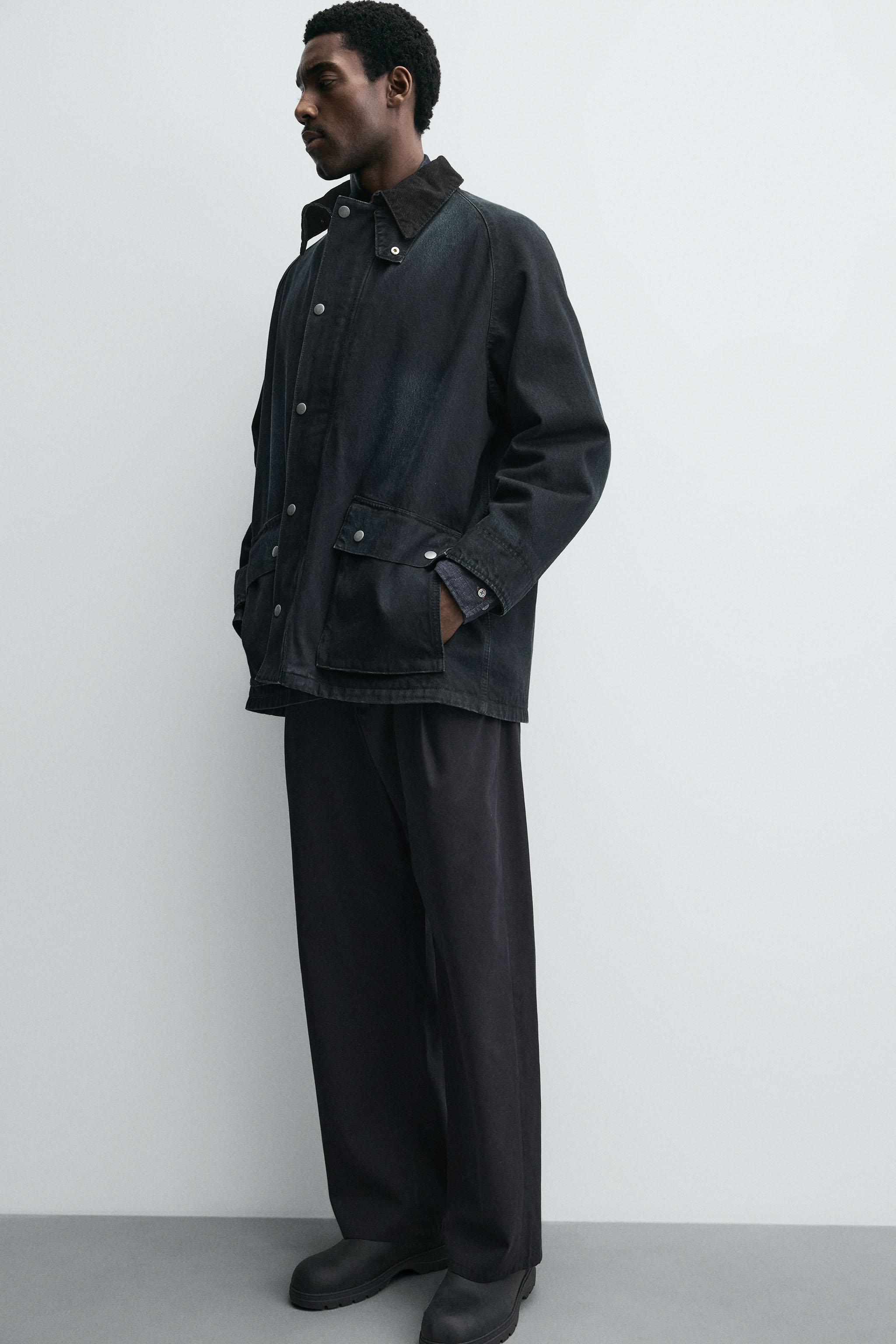 CONTRASTING COLLAR DENIM JACKET