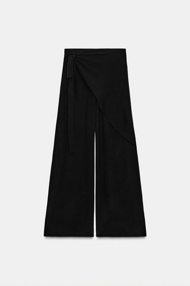 CALÇA DE TRICÔ PAREÔ - Preto da Zara
