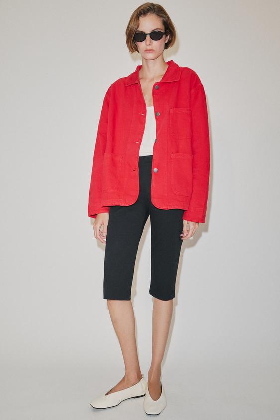 CHAQUETA OVERSIZE ZW COLLECTION - Rojo de Zara - Imagen 0